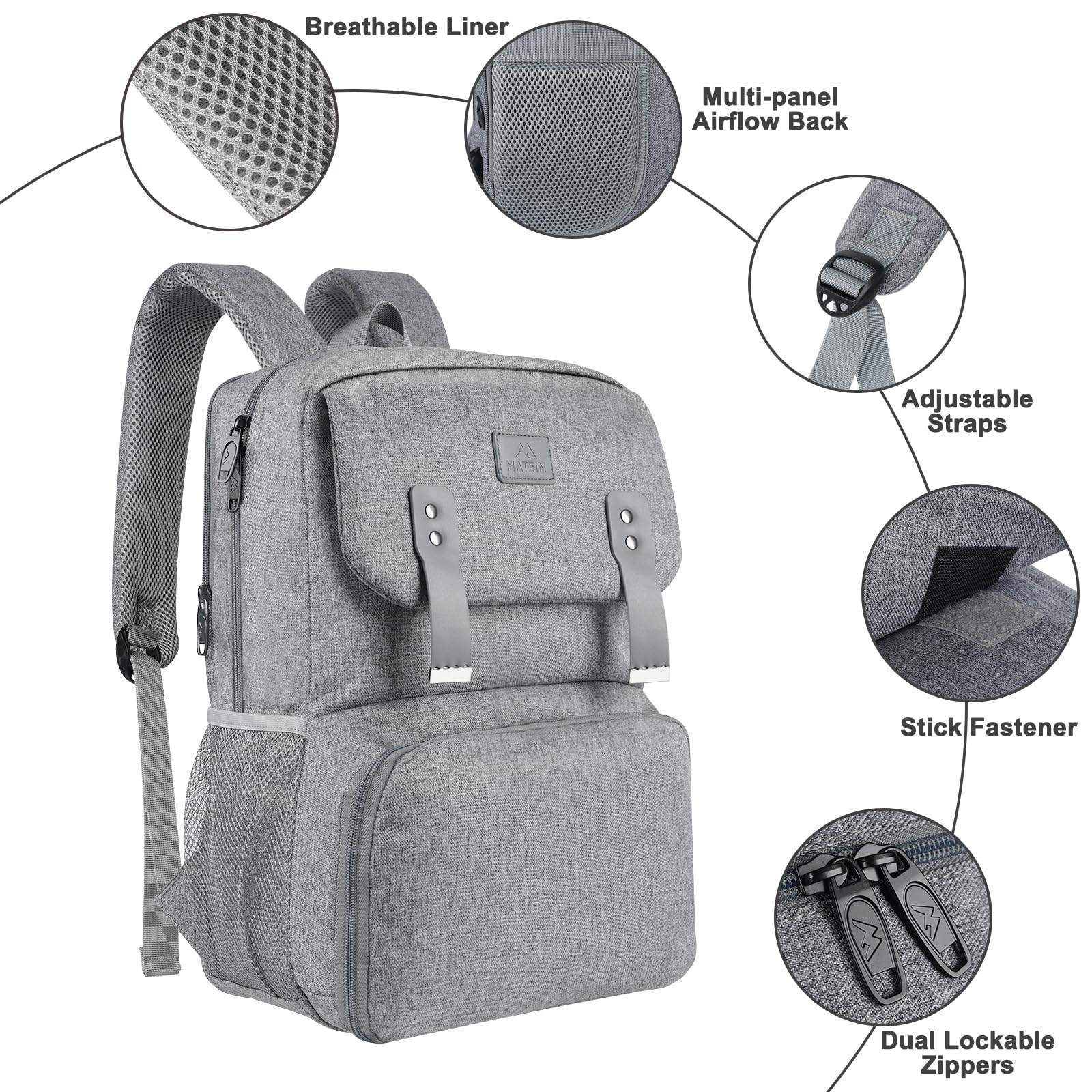 Foto 5 pulgar | Mochila Térmica Matein Para Mujer  Portátil De 15 6 Pulgadas  Color Gris - Venta Internacional.