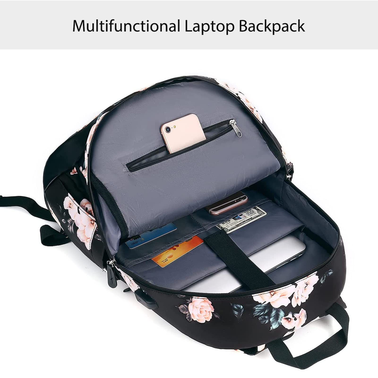 Foto 5 pulgar | Mochila Para Portátil Mosiso Camellia De 15 6-16 Pulgadas Para Mujer  Color Negro - Venta Internacional.