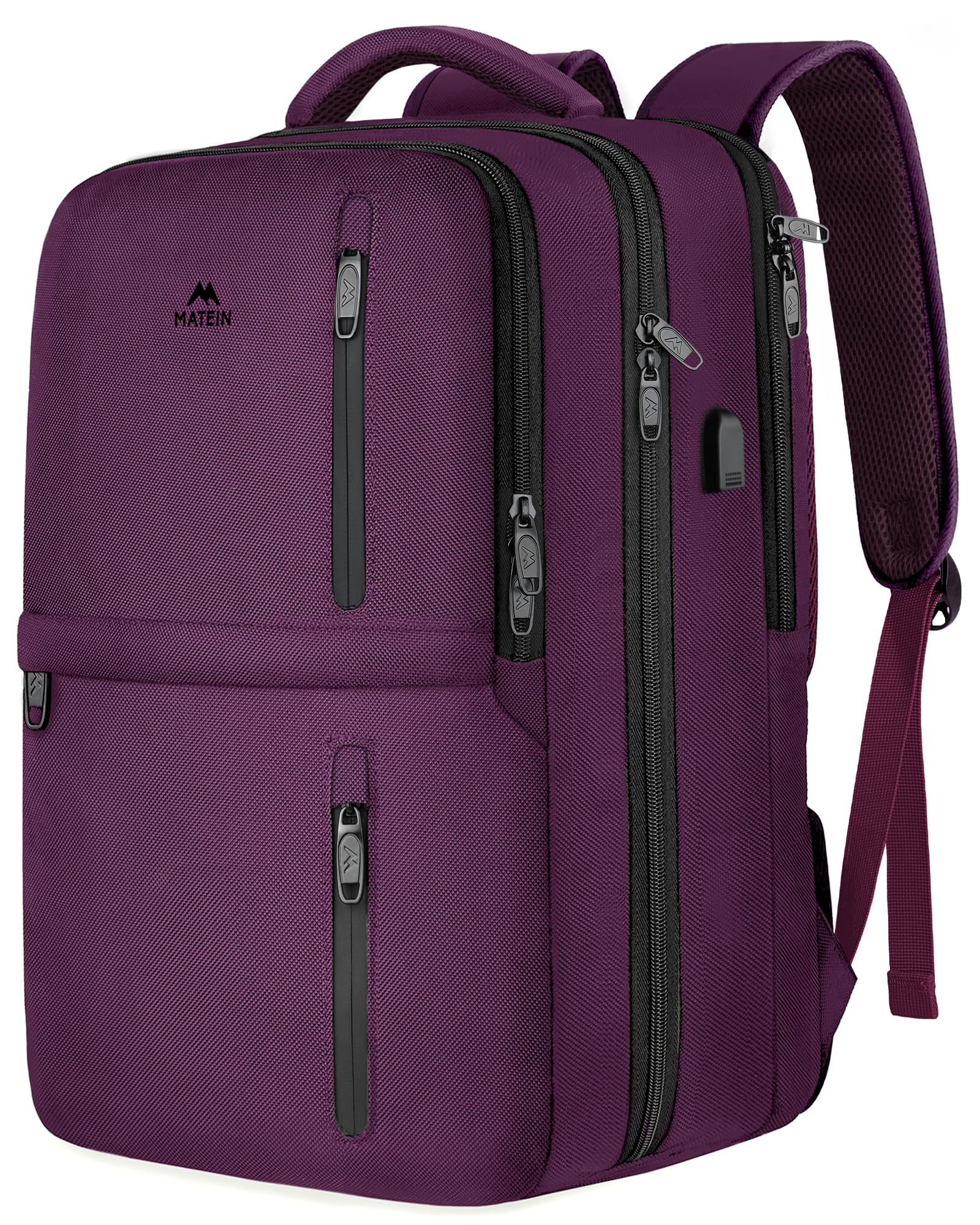 Foto 1 | Mochila De Viaje Matein Large 45l Para Mujer Con Puerto Usb Morada - Venta Internacional.