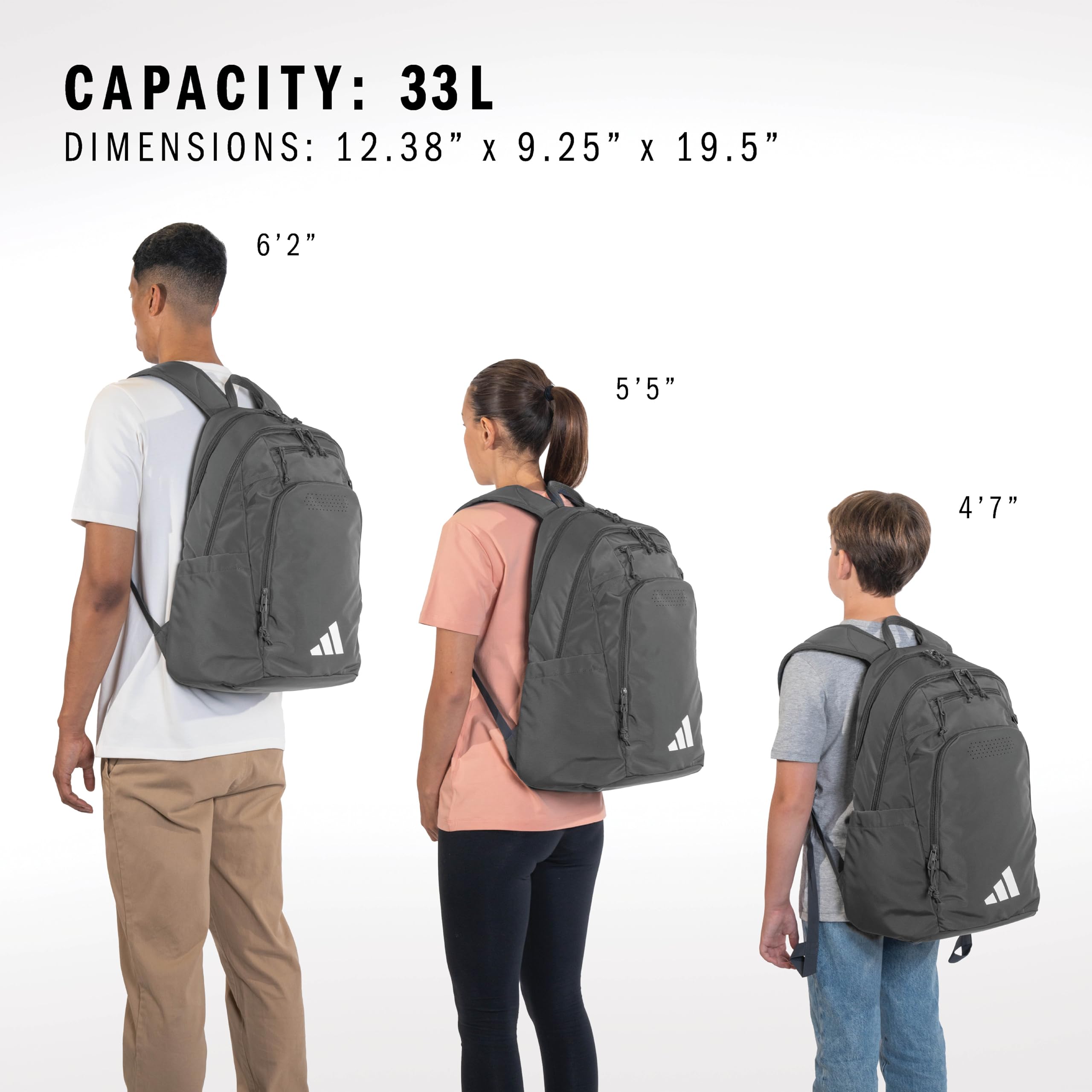 Foto 6 | Mochila Adidas Defender 5 Team Sports 33l Twill Onix Gris - Venta Internacional.