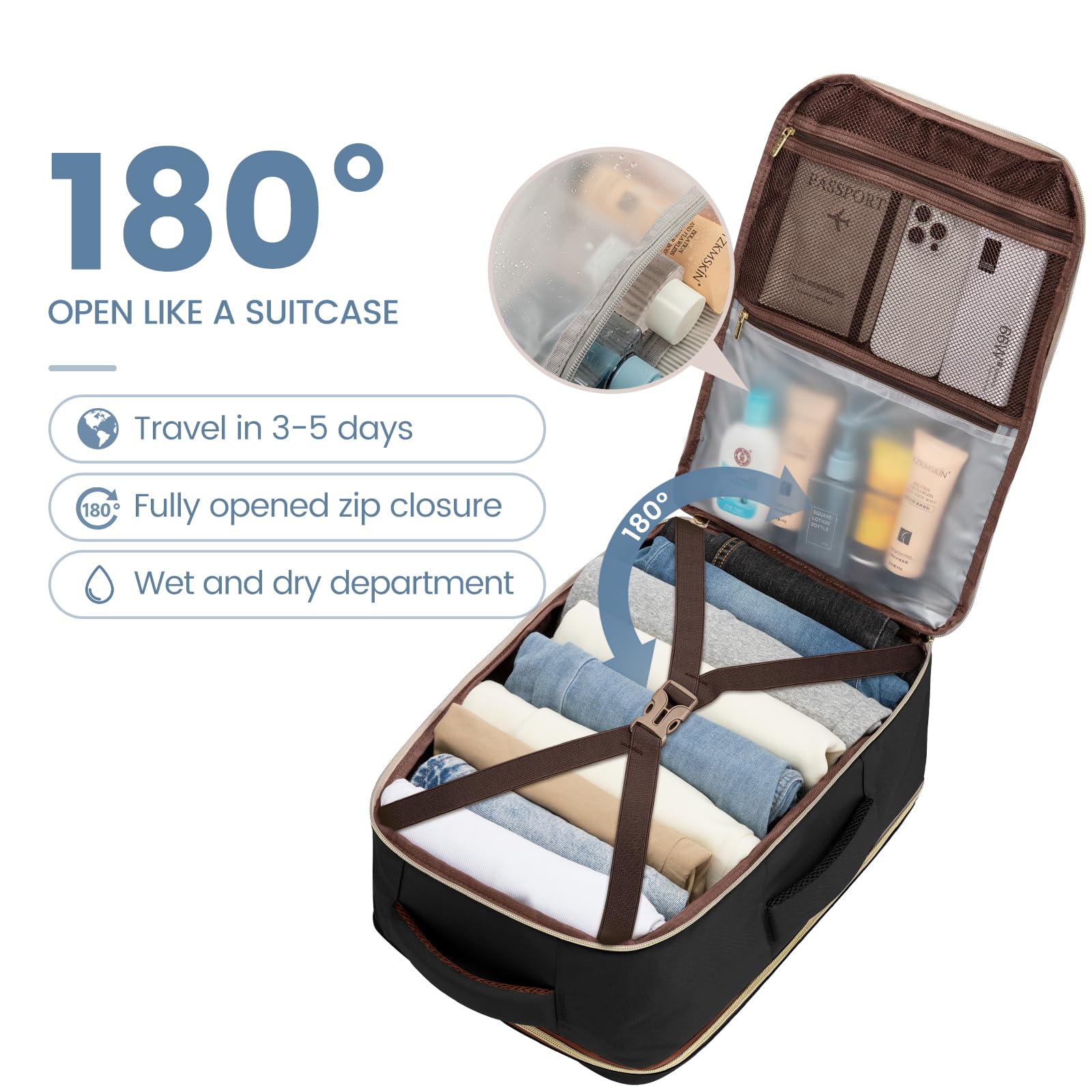 Foto 3 | Mochila De Viaje Lovevook De 40 Litros Para Mujer Con Compartimento Para Portátil De 17 Pulgadas - Venta Internacional.