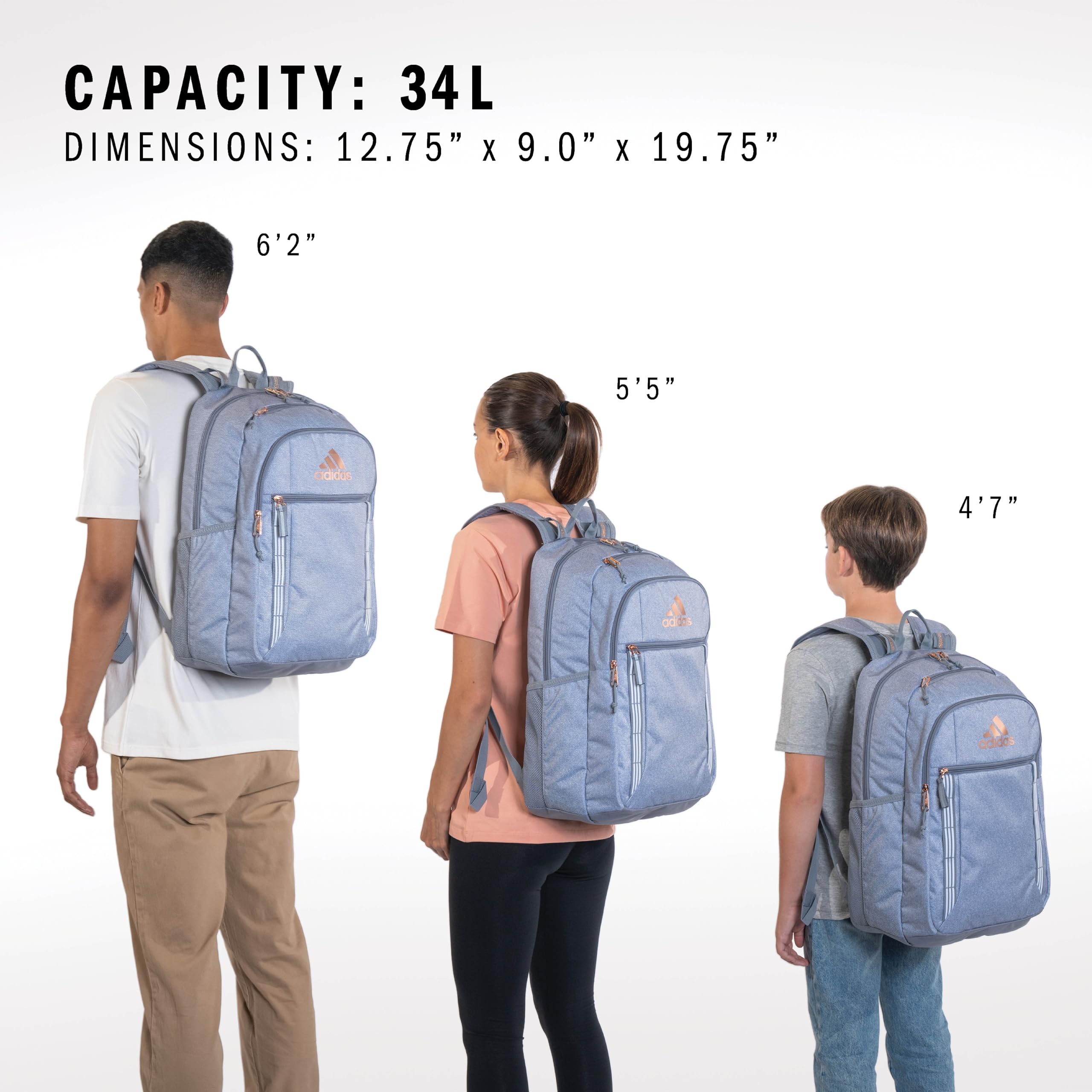 Foto 7 pulgar | Mochila Adidas Excel Para Hombre Y Mujer 7l Negra - Venta Internacional.