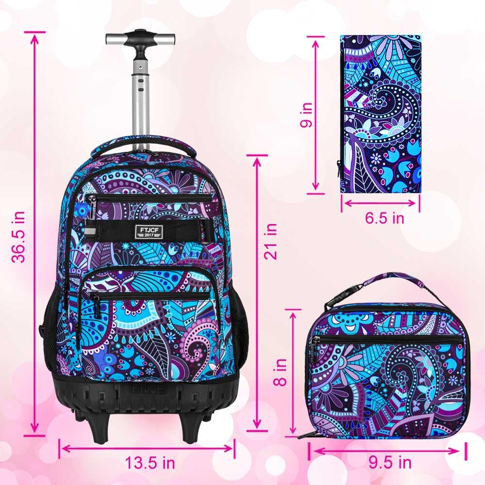 Foto 4 | Mochila Rodante Agsdon Para Niñas Y Mujeres De 21 Pulgadas Con Ruedas - Venta Internacional.