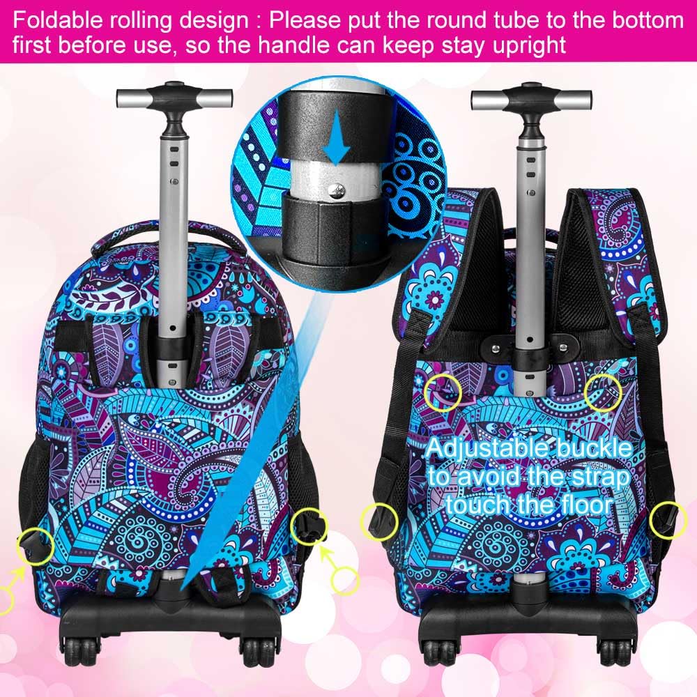 Foto 5 | Mochila Rodante Agsdon Para Niñas Y Mujeres De 21 Pulgadas Con Ruedas - Venta Internacional.