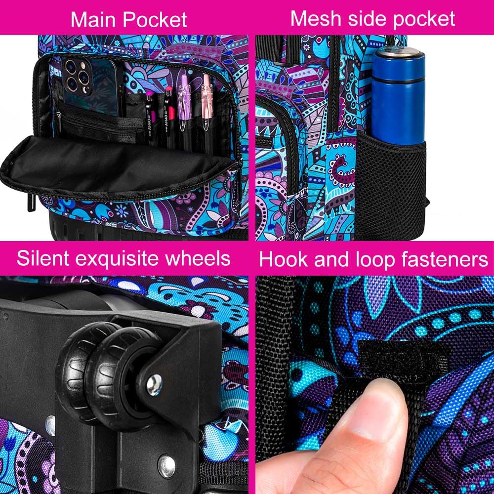 Foto 6 | Mochila Rodante Agsdon Para Niñas Y Mujeres De 21 Pulgadas Con Ruedas - Venta Internacional.