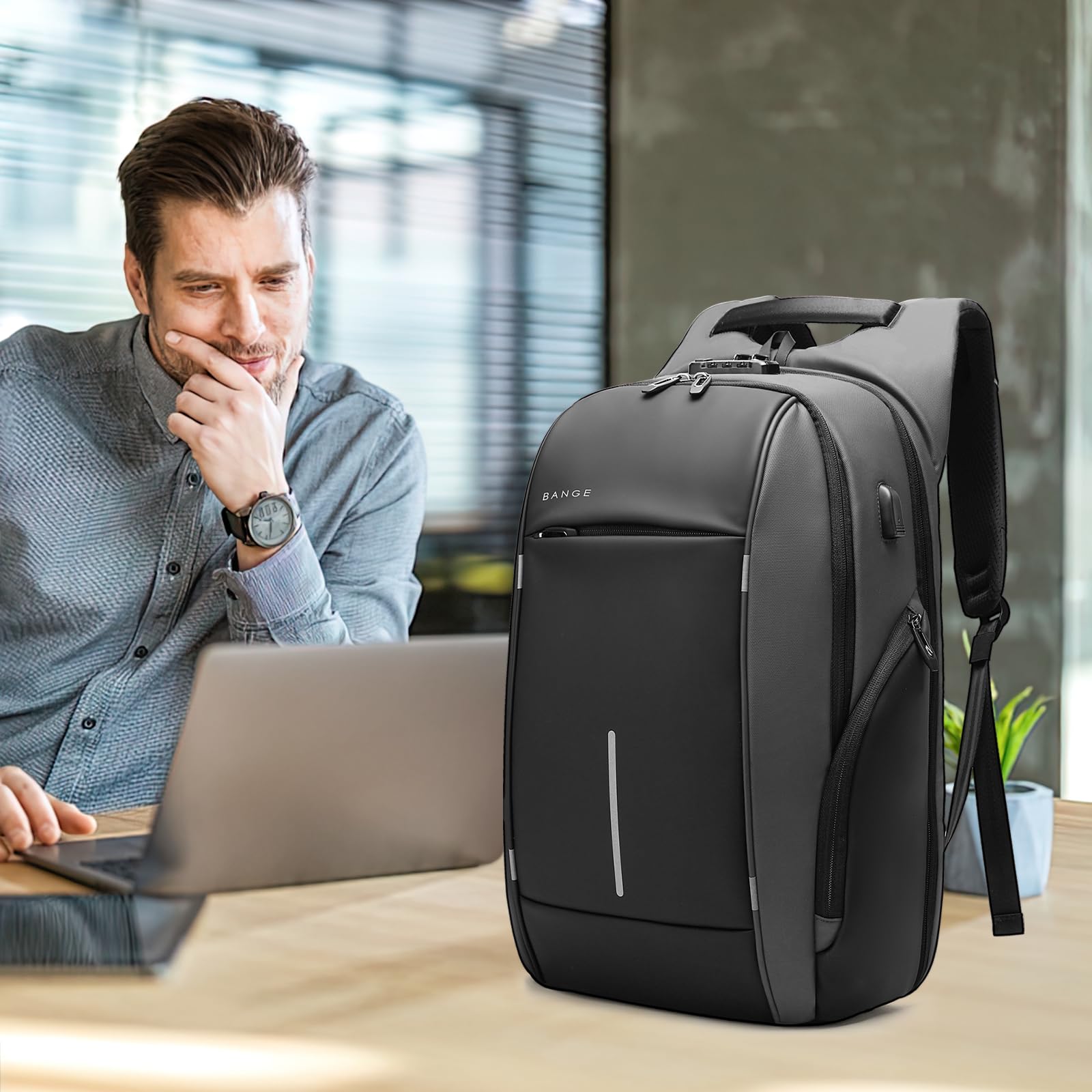 Foto 7 | Mochila Bange Para Portátil Ligera De 15 6 Pulgadas  Impermeable  De Viaje - Venta Internacional.