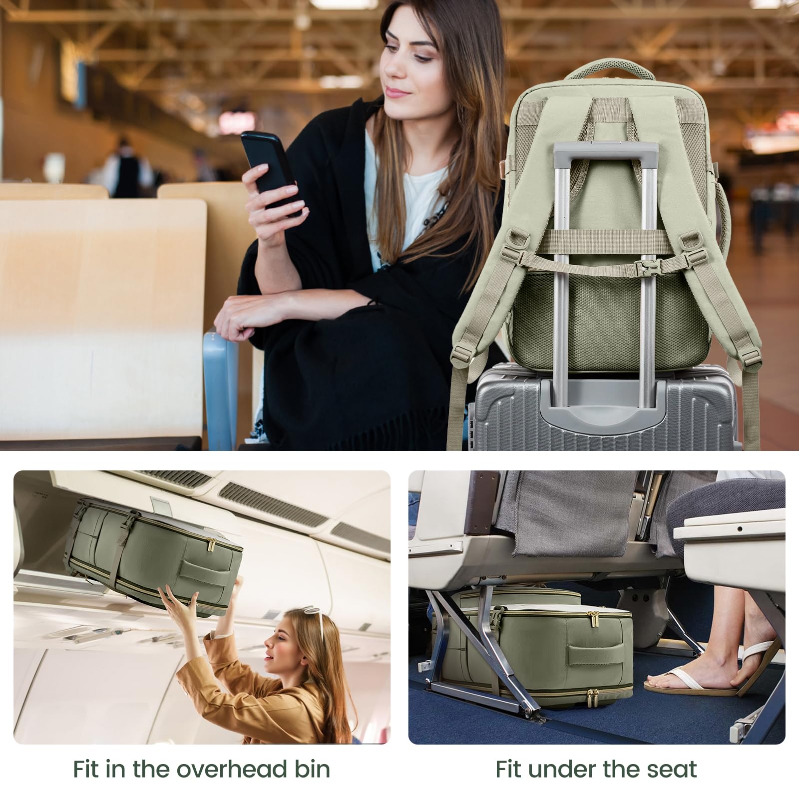 Foto 6 | Mochila De Viaje Lovevook De 40 Litros Para Mujer Con Compartimento Para Portátil De 17 Pulgadas - Venta Internacional.