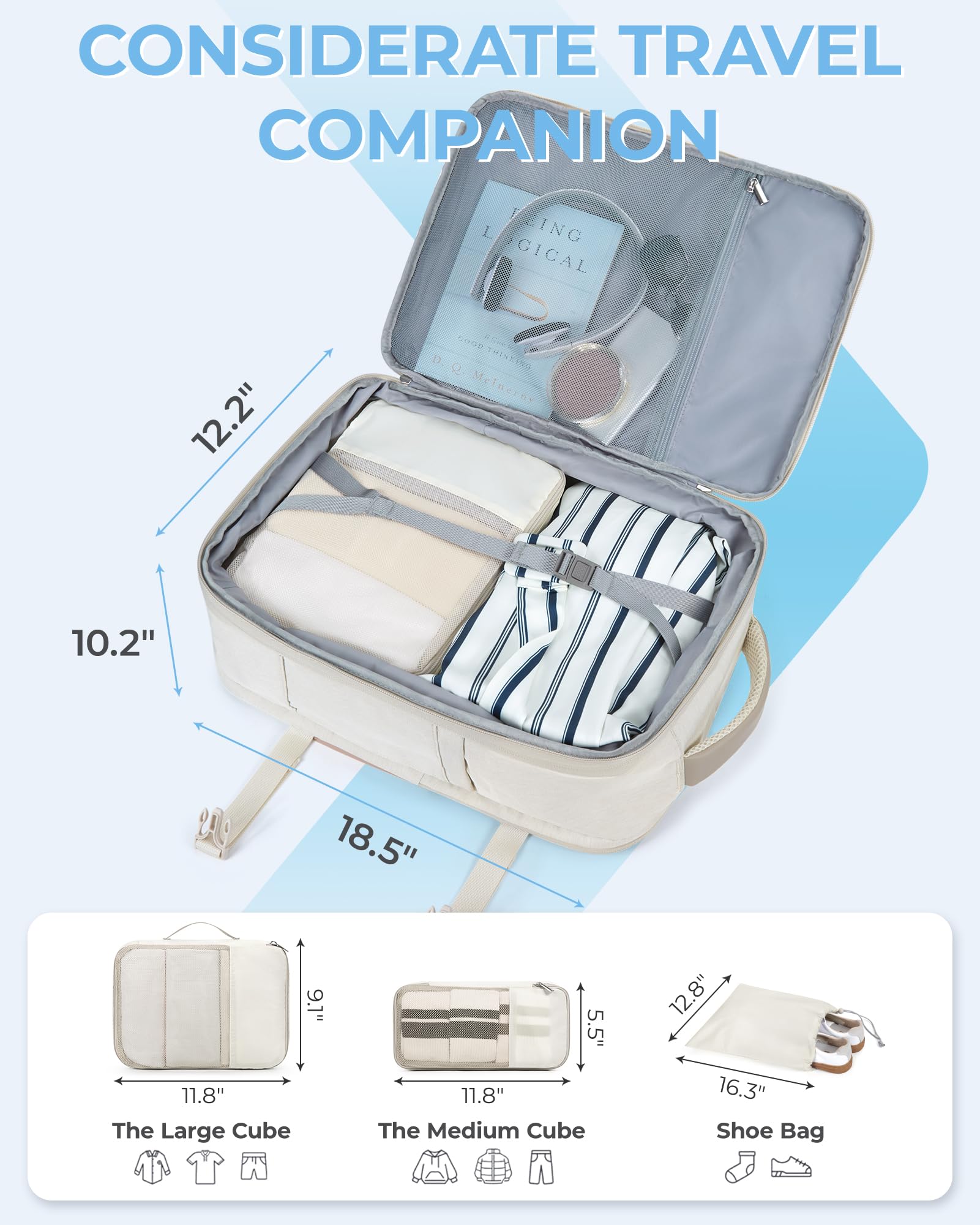 Foto 4 pulgar | Mochila De Viaje Bagsmart Compression 40 L Con Cubos De Embalaje - Venta Internacional.