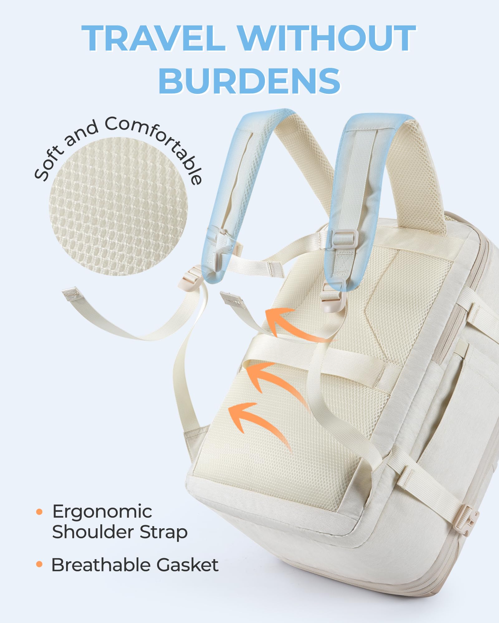 Foto 7 | Mochila De Viaje Bagsmart Compression 40 L Con Cubos De Embalaje - Venta Internacional.
