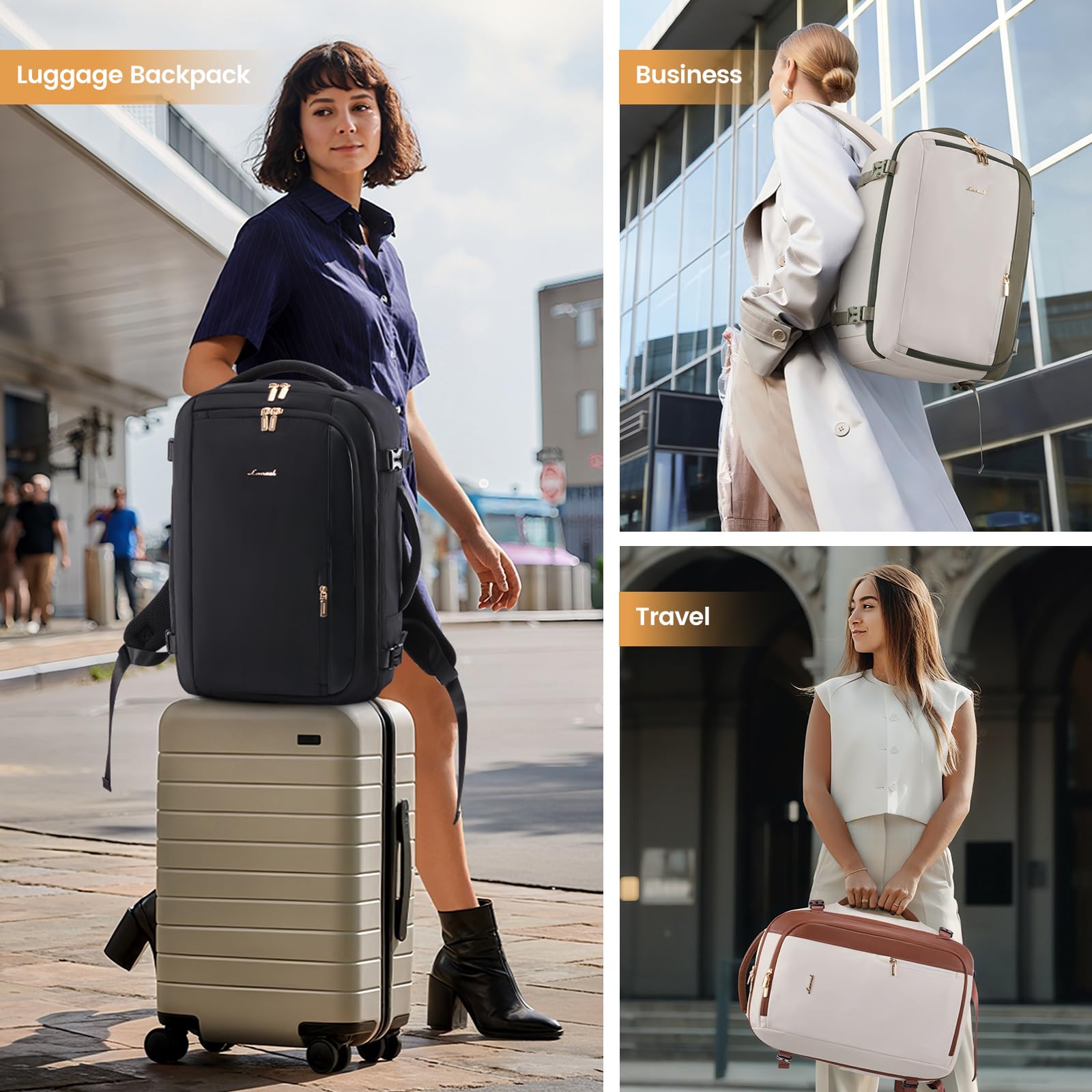 Foto 2 | Mochila De Viaje Lovevook 40l Para Mujer Con 3 Cubos De Embalaje - Venta Internacional.