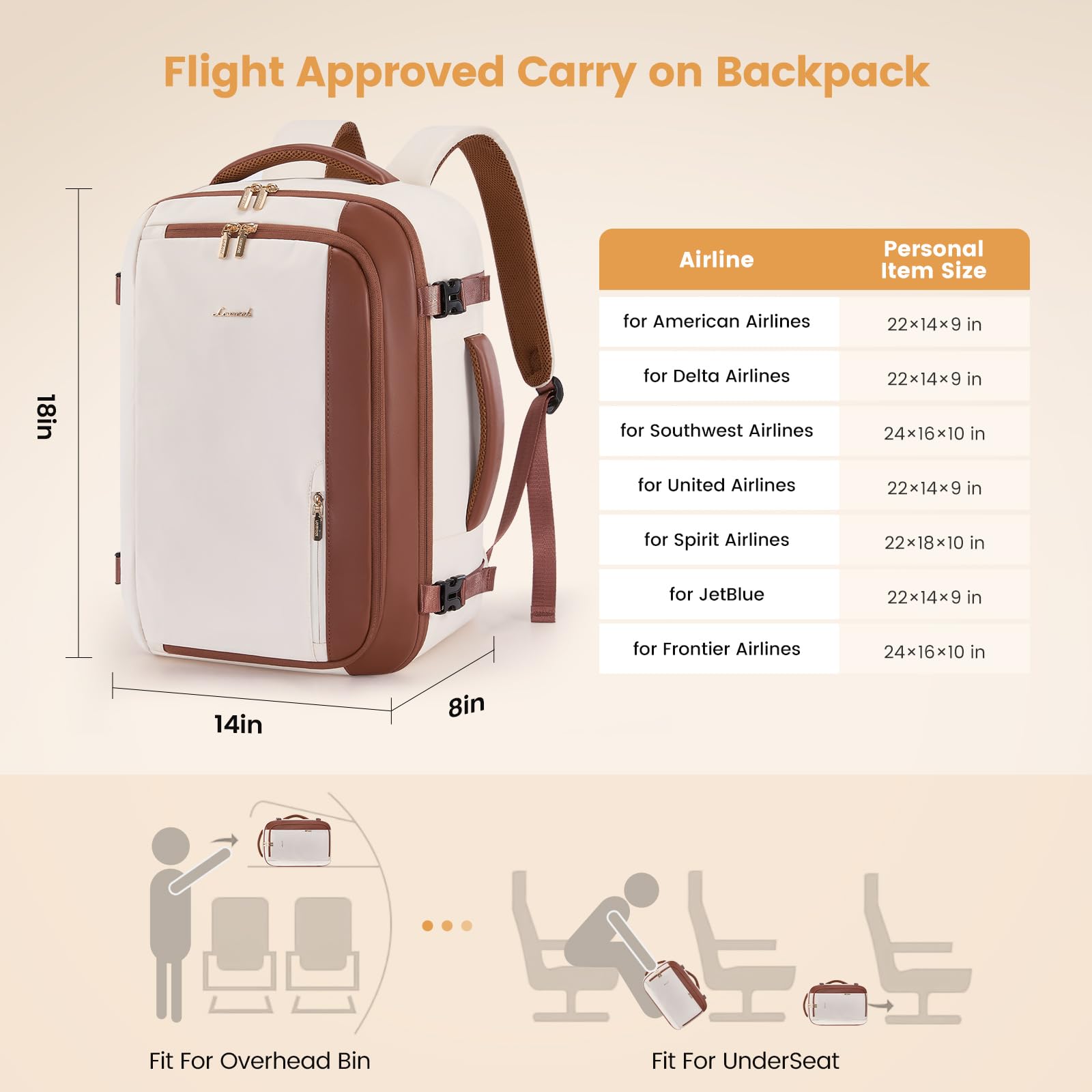 Foto 6 pulgar | Mochila De Viaje Lovevook 40l Para Mujer Con 3 Cubos De Embalaje - Venta Internacional.