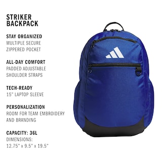 Foto 2 | Mochila Adidas Striker Team Sports Para Fútbol 36l Azul - Venta Internacional.