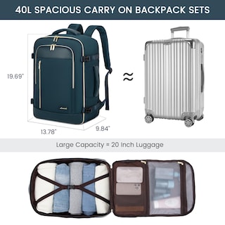 Foto 3 | Mochila De Viaje Lovevook De 45 Litros Con 3 Cubos De Embalaje Azul 45 X 30 X 20 Cm - Venta Internacional.