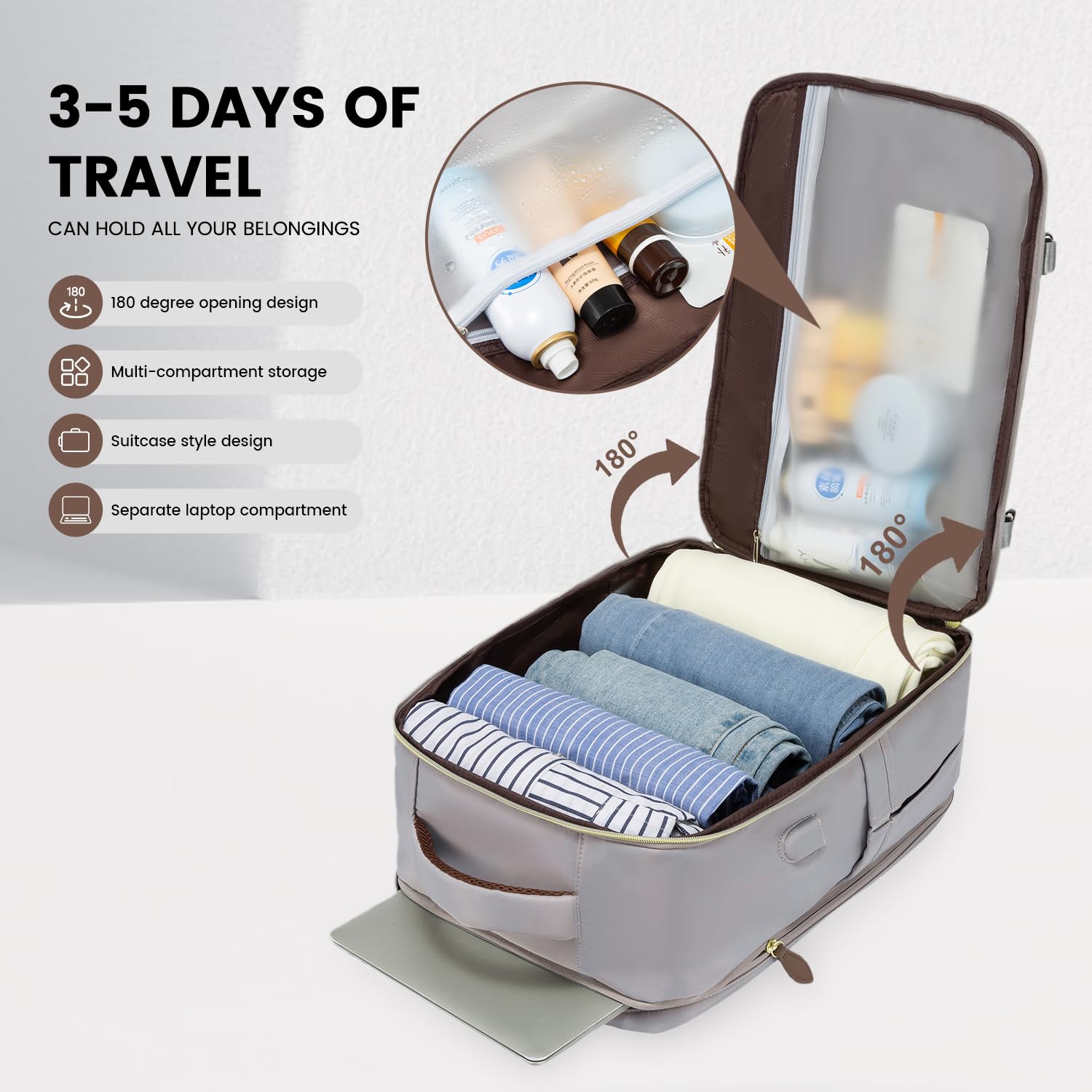 Foto 3 pulgar | Mochila De Viaje Lovevook De 40 Litros Para Mujer Con Cubos De Embalaje De 17 Pulgadas - Venta Internacional.