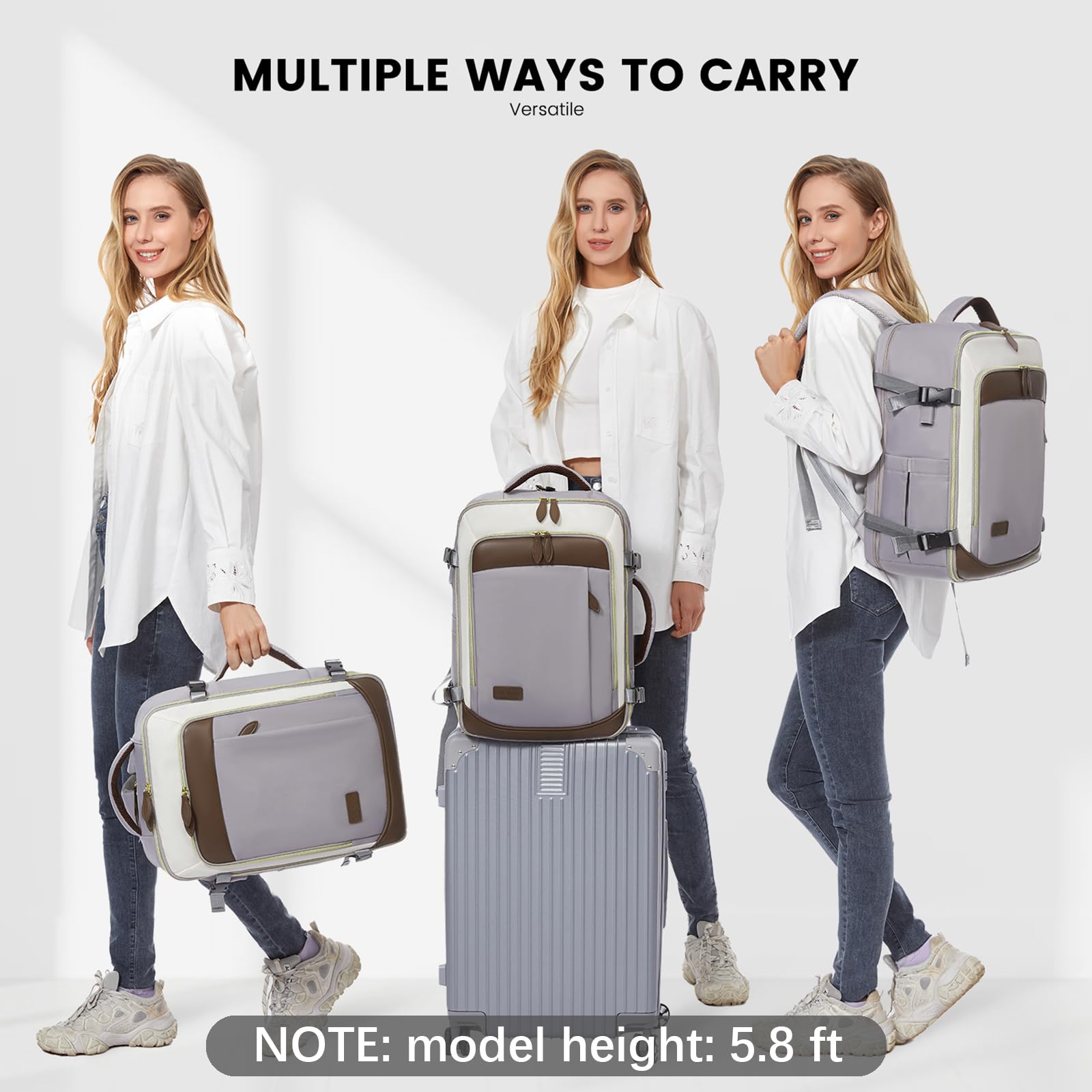 Foto 7 pulgar | Mochila De Viaje Lovevook De 40 Litros Para Mujer Con Cubos De Embalaje De 17 Pulgadas - Venta Internacional.