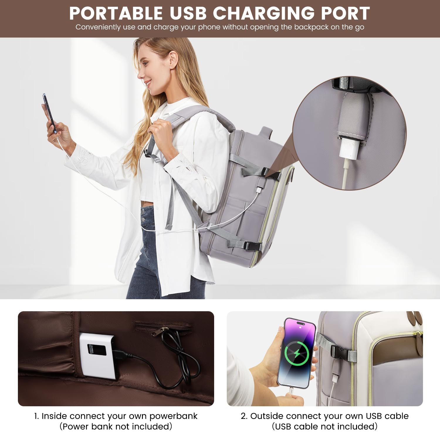 Foto 8 pulgar | Mochila De Viaje Lovevook De 40 Litros Para Mujer Con Cubos De Embalaje De 17 Pulgadas - Venta Internacional.