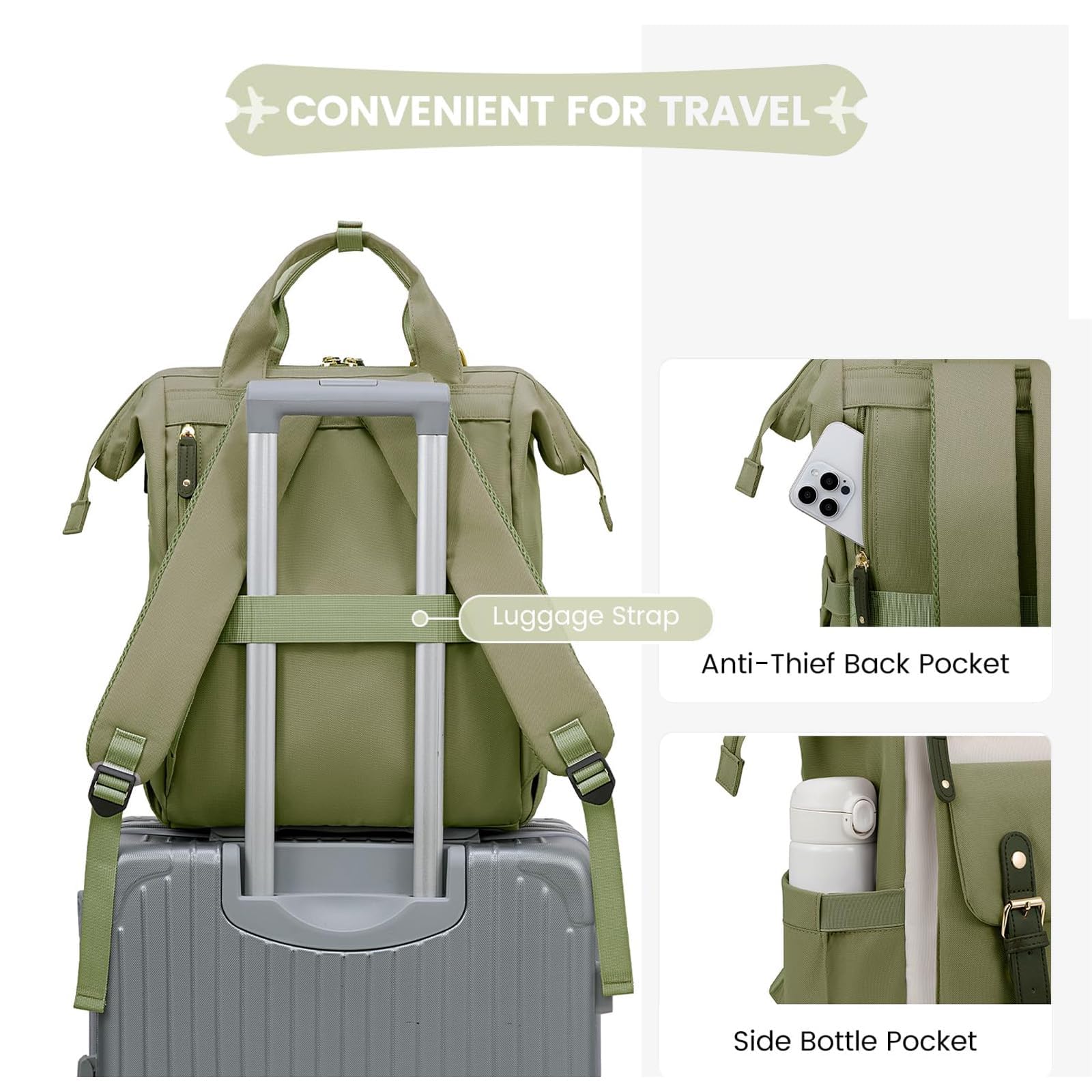 Foto 5 pulgar | Mochila Para Portátil Lovevook Para Mujer De 15.6 Pulgadas Resistente Al Agua - Venta Internacional.