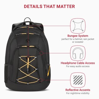 Foto 3 | Mochila Swissgear 1186 Bungee Negro/dorado Para Portátil De 13 Pulgadas - Venta Internacional.