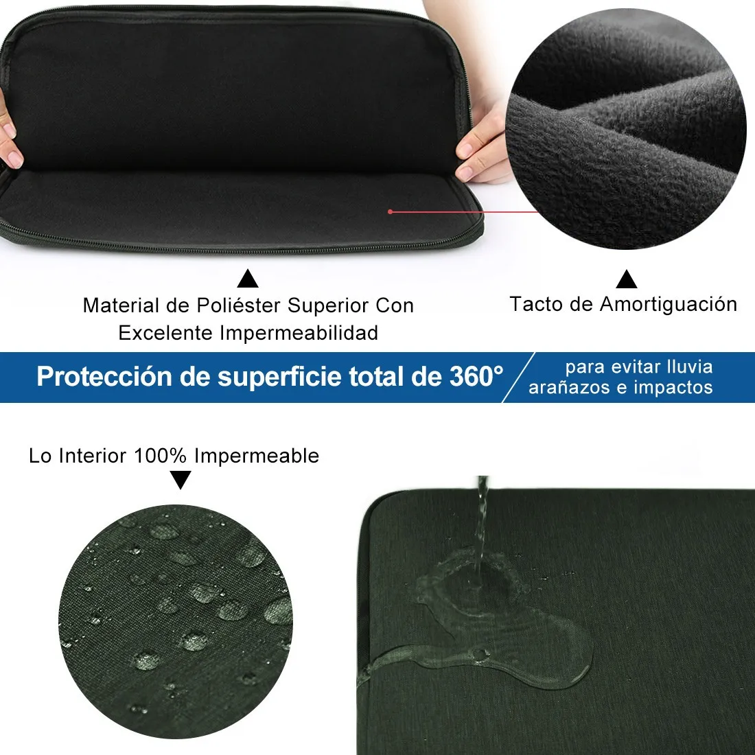 Foto 4 pulgar | Funda para Laptop 15.6'' Pulgadas color Verde