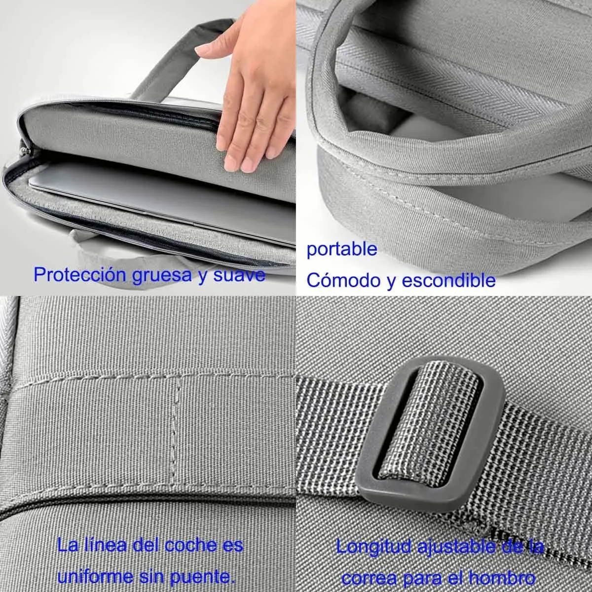 Foto 4 pulgar | Maletin Porta Laptop 15.6'' Pulgadas Malubero color Gris