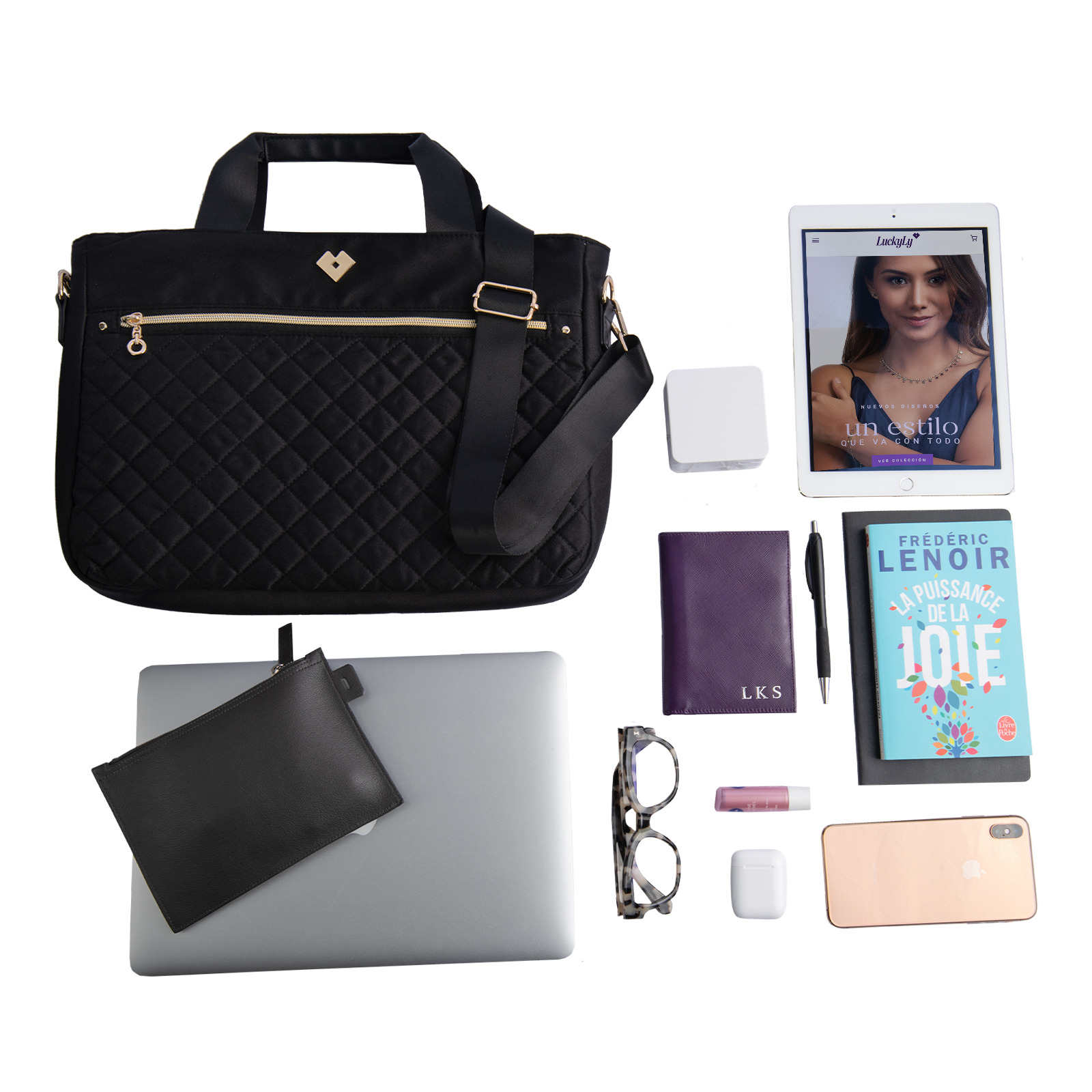 Foto 5 pulgar | Bolsa Tote para Laptop LuckyLy Jessy color Negro hasta 15.6 Pulgadas de Mujer