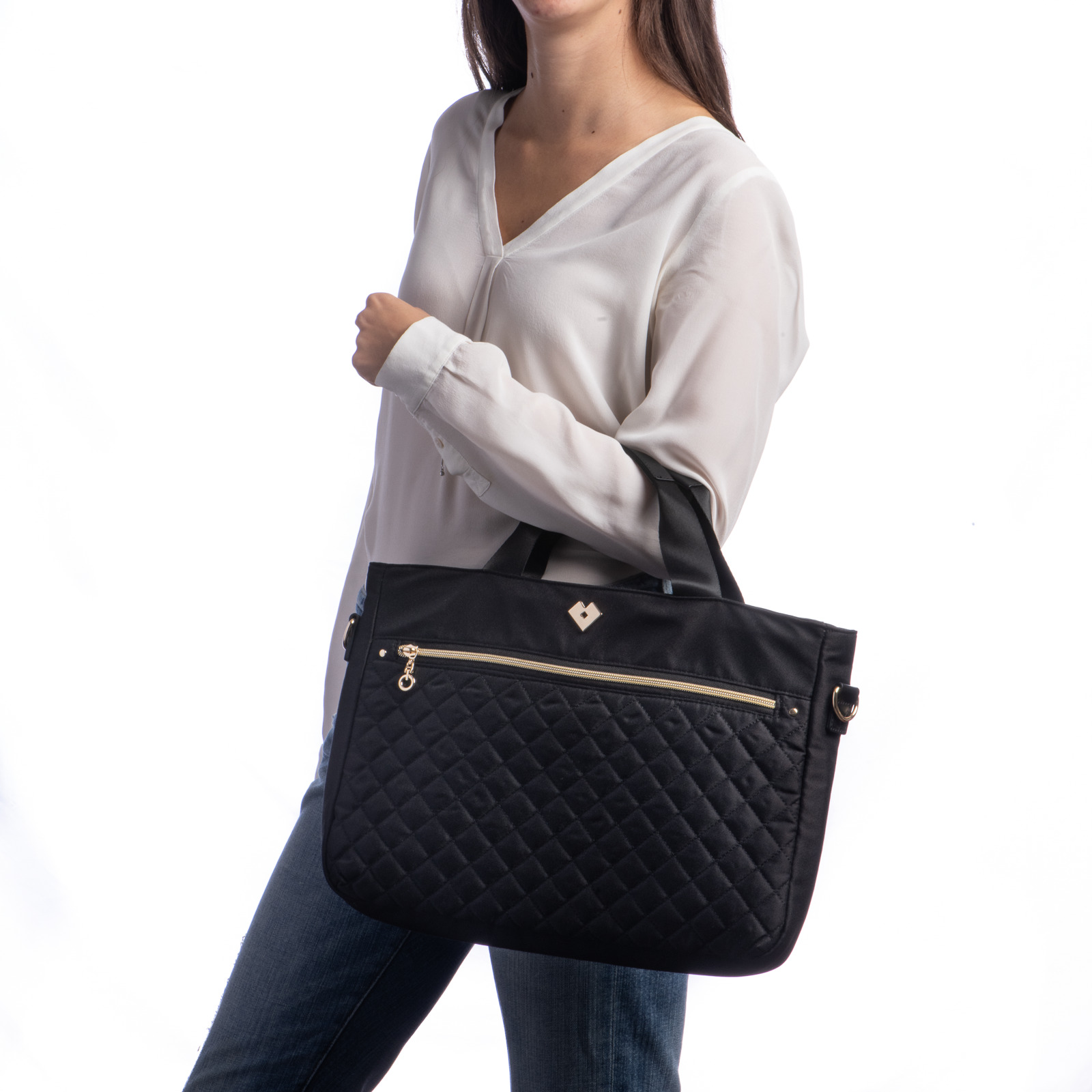 Foto 7 pulgar | Bolsa Tote para Laptop LuckyLy Jessy color Negro hasta 15.6 Pulgadas de Mujer