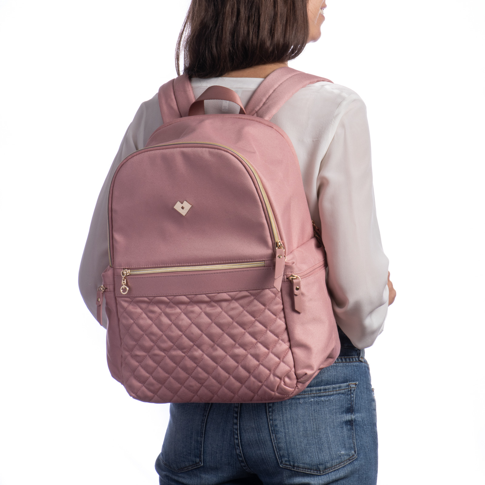 Foto 6 pulgar | Mochila para Laptop LuckyLy Andy color Rosa hasta 15.6 Pulgadas para Mujer