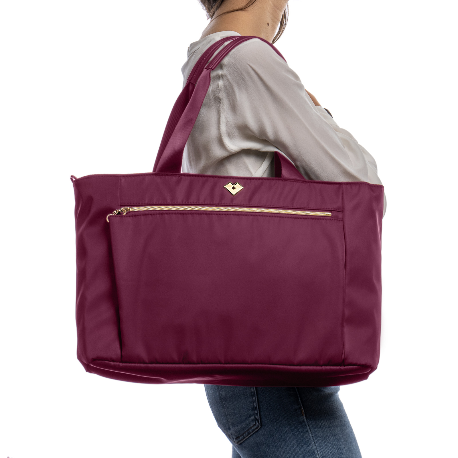 Foto 4 | Bolsa para Laptop Hasta 16" Luckyly color Vino