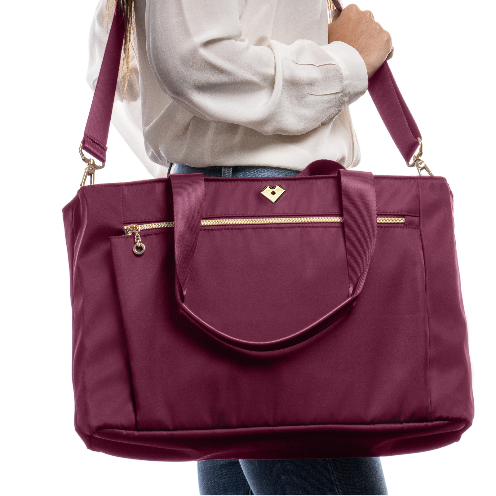 Foto 5 | Bolsa para Laptop Hasta 16" Luckyly color Vino