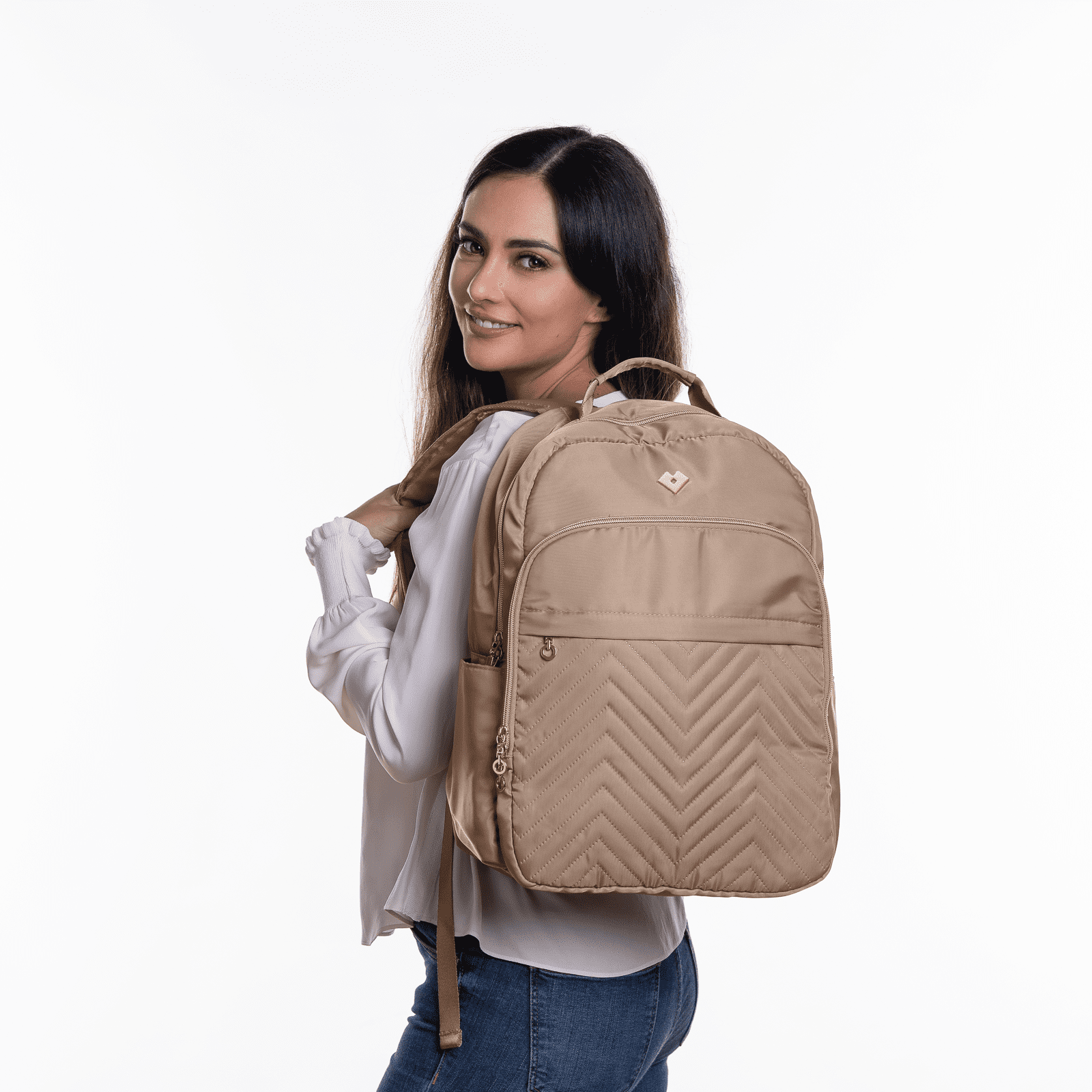 Foto 6 pulgar | Mochila para Laptop Hasta 16 Pulgadas Luckyly Joyce Beige