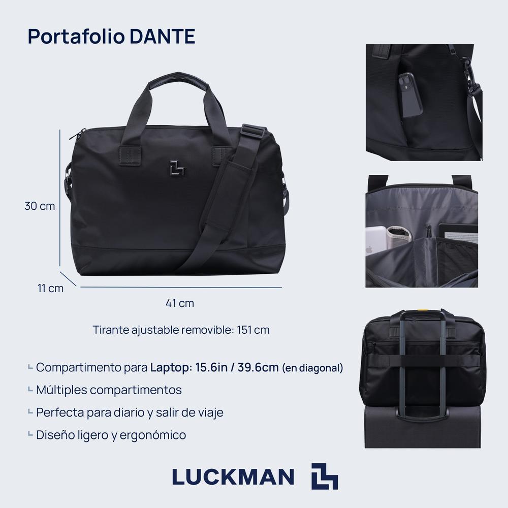 Foto 9 pulgar | Portafolio Ejecutivo Luckman para Laptop 15.6" Negra