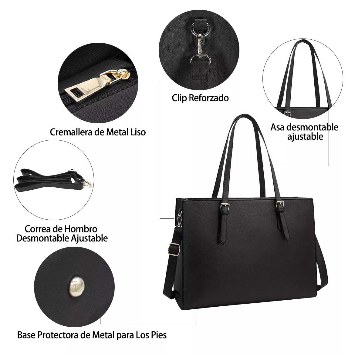Foto 3 | Bolsa Totes 15.6 Pulgadas Portafolios para Laptop de Mujer