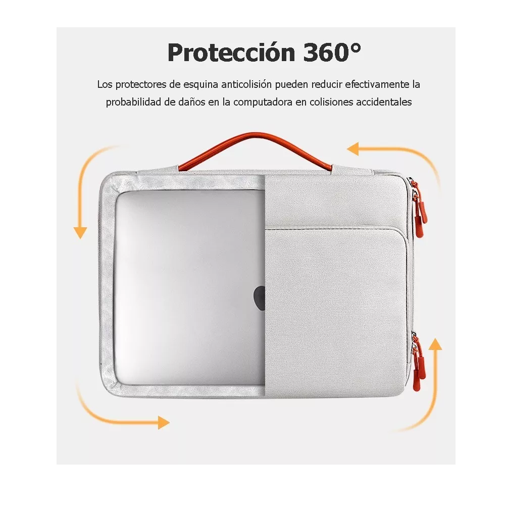 Foto 4 | Bolsa Protectora Impermeable Para Laptop De 15.6 Pulgadas Gris