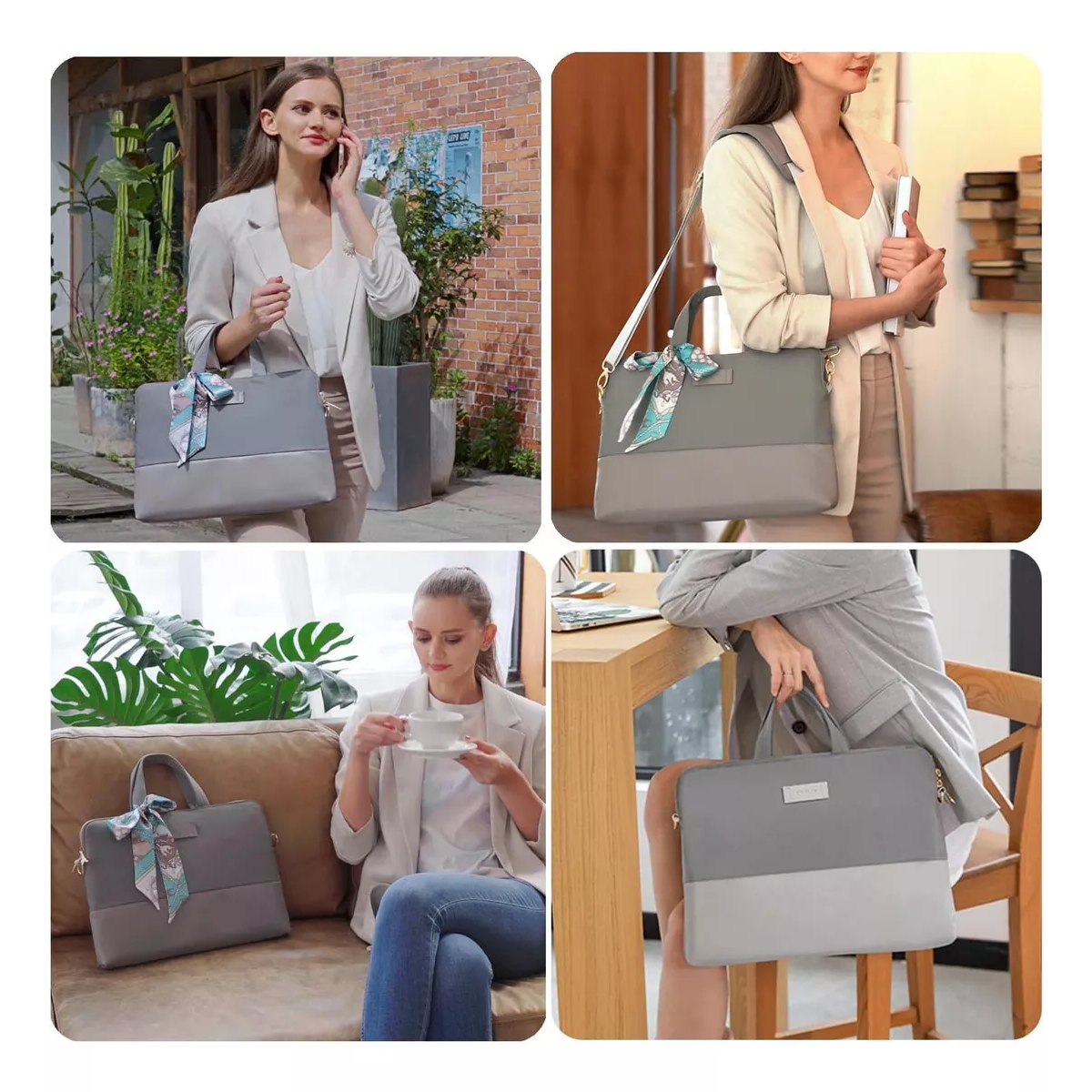 Foto 4 pulgar | Bolsa De Ordenador Portátil Para Mujer 15.6 Pulgadas Delgado Eo Safe Imports Esi-18233 Gris