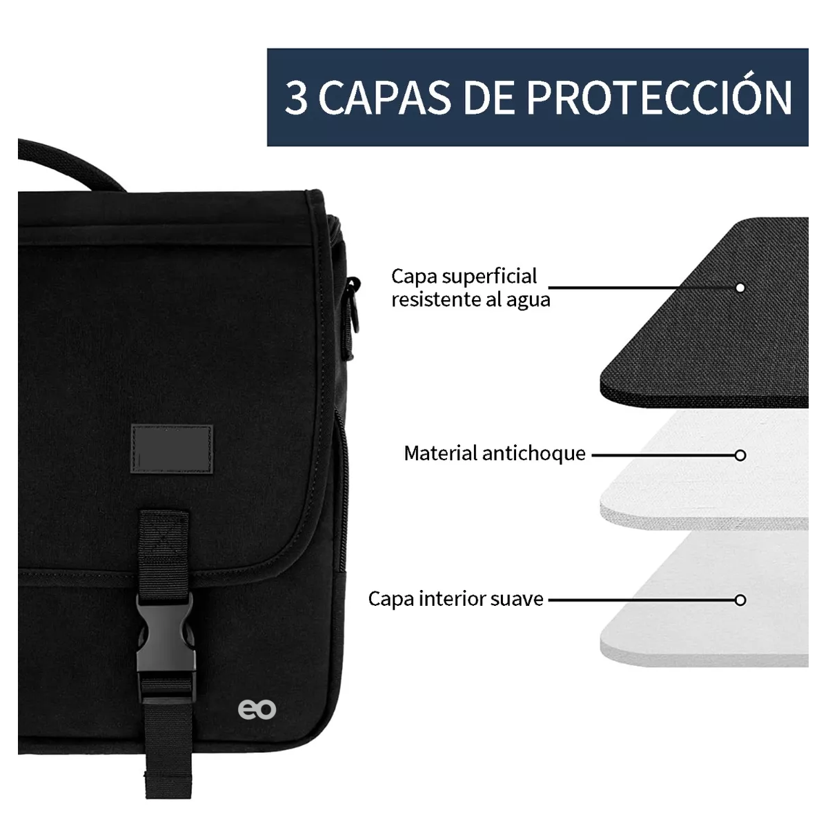 Foto 3 pulgar | Maletin Portafolio Para Laptop 15.6 Pulgada Hombre Eo Safe Imports Esi-11516 Negro