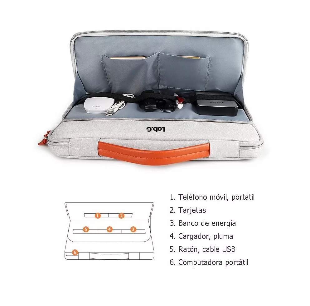 Foto 4 pulgar | Bolsa Protectora Impermeable Lab.g Para Laptop De 15.6 Pulgadas Gris