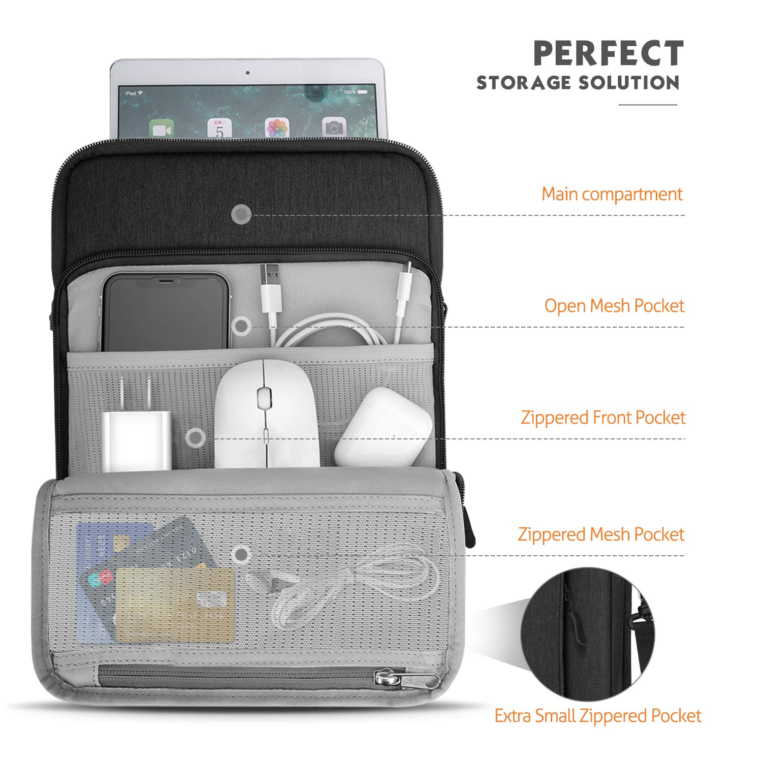 Foto 6 | Funda Para Tablet Moko Ipad Pro M4/air M2 2024 De 9-11 Pulgadas, Color Negro - Venta Internacional.