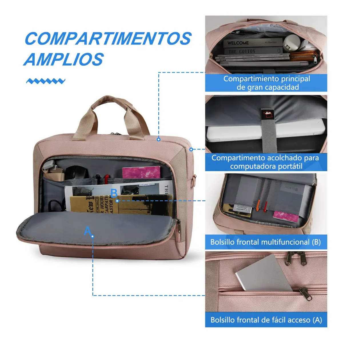 Foto 4 pulgar | Impermeable Bolsa Maletín Para Laptop Eo Safe Imports Esi-18664 Rosa