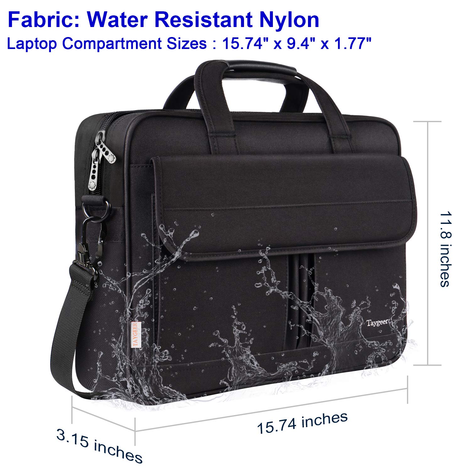 Foto 4 pulgar | Maletín Taygeer Para Portátil, 15,6 Pulgadas, Resistente Al Agua, Para Hombres/mujeres, Color Negro - Venta Internac