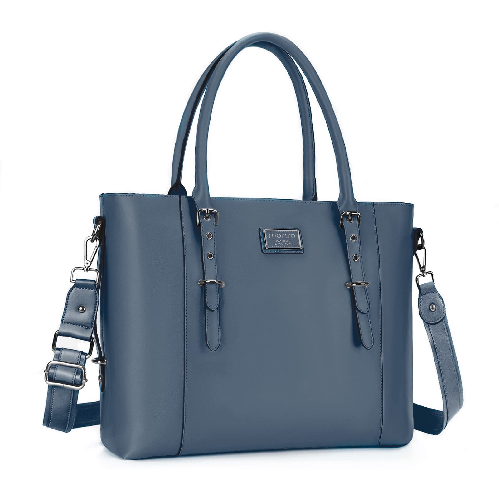 Bolsa Mosiso Para Portátil, Piel Sintética, 17-17,3 Pulgadas, Impermeable, Azul - Venta Internacional.