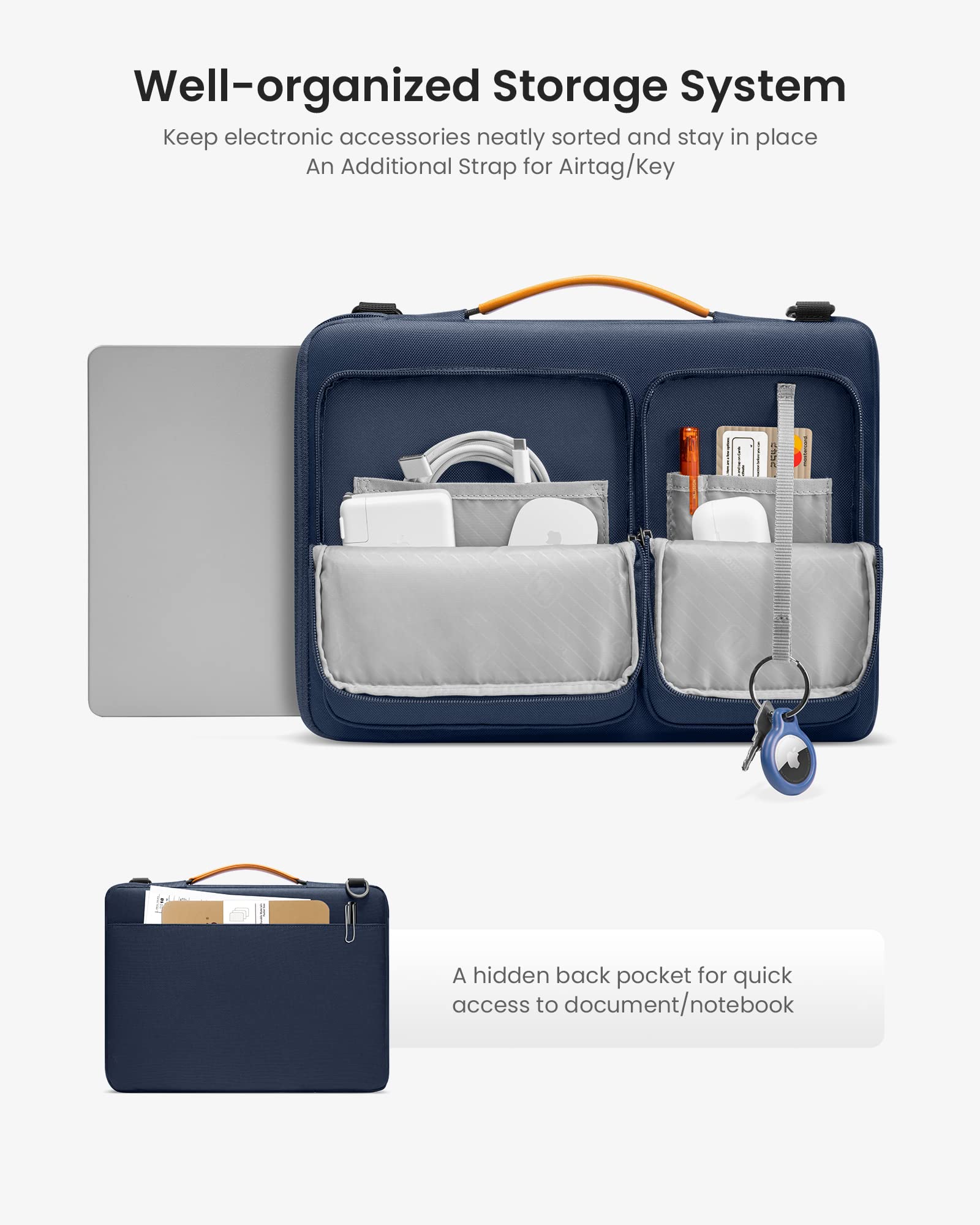 Foto 3 | Bandolera Para Portátil Tomtoc, Protección 360°, 15.6 Pulgadas, Con Funda - Venta Internacional.