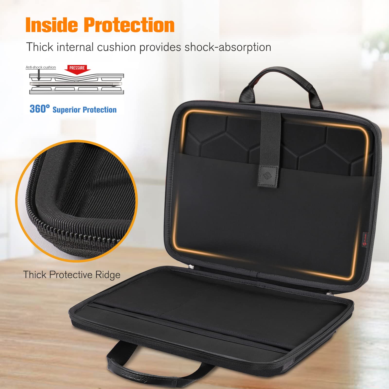 Foto 4 pulgar | Funda Para Portátil Finpac De 15,6 Pulgadas Con Bolsillo Para Tableta, Negra - Venta Internacional.