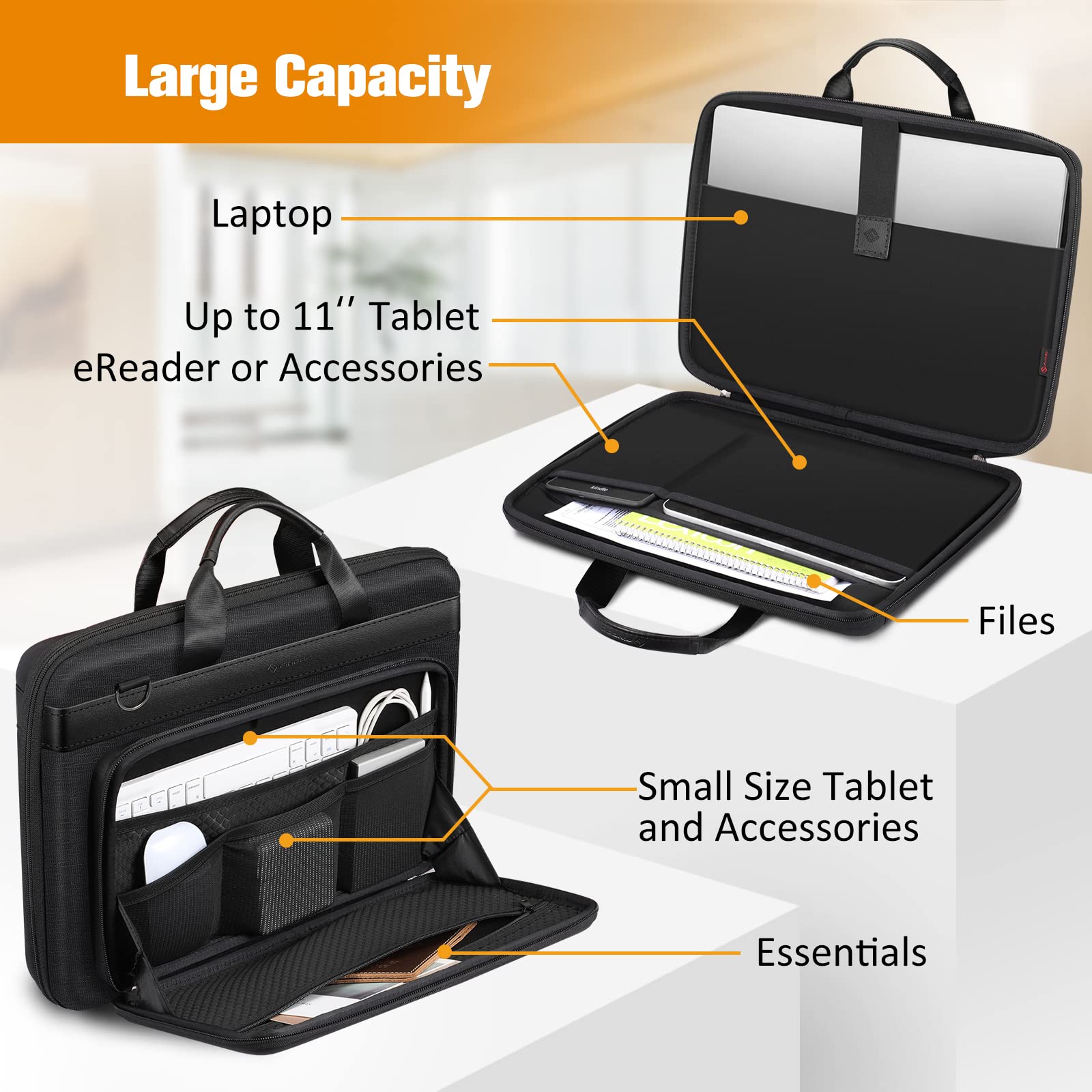 Foto 6 pulgar | Funda Para Portátil Finpac De 15,6 Pulgadas Con Bolsillo Para Tableta, Negra - Venta Internacional.