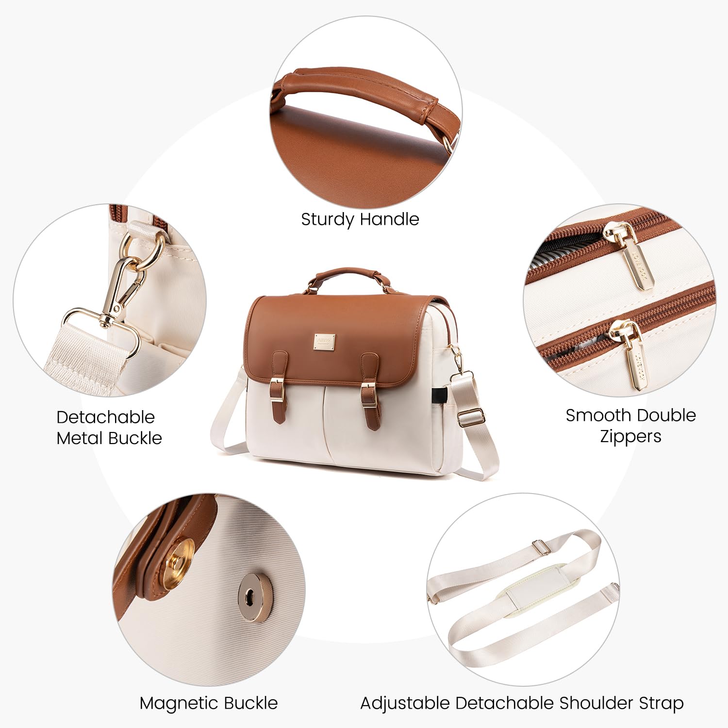 Foto 6 pulgar | Bolsa Para Portátil Lovevook Para Mujer De 15.6 Pulgadas, Marrón Y Beige - Venta Internacional.