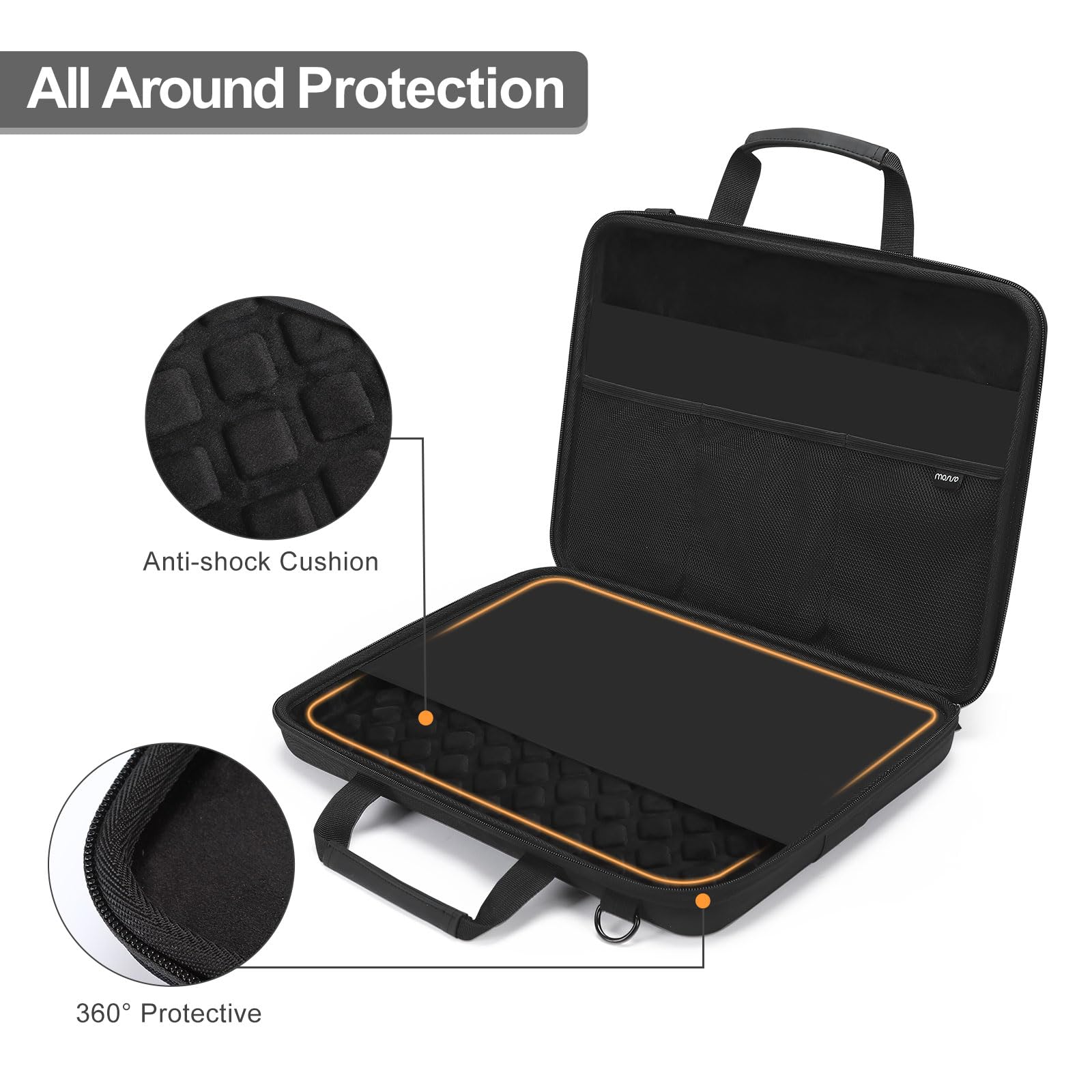 Foto 3 | Funda Rígida Mosiso Para Portátil Macbook De 15 A 15,6 Pulgadas, Color Negro - Venta Internacional.