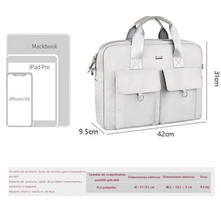 Foto 2 | Impermeable Maletin Bolsa Para Laptop De 15.6inch Lab.g Gris