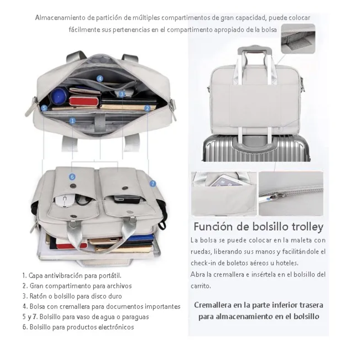 Foto 4 | Impermeable Maletin Bolsa Para Laptop De 15.6inch Lab.g Gris
