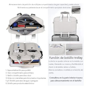 Foto 4 | Impermeable Maletin Bolsa Para Laptop De 15.6inch Lab.g Gris