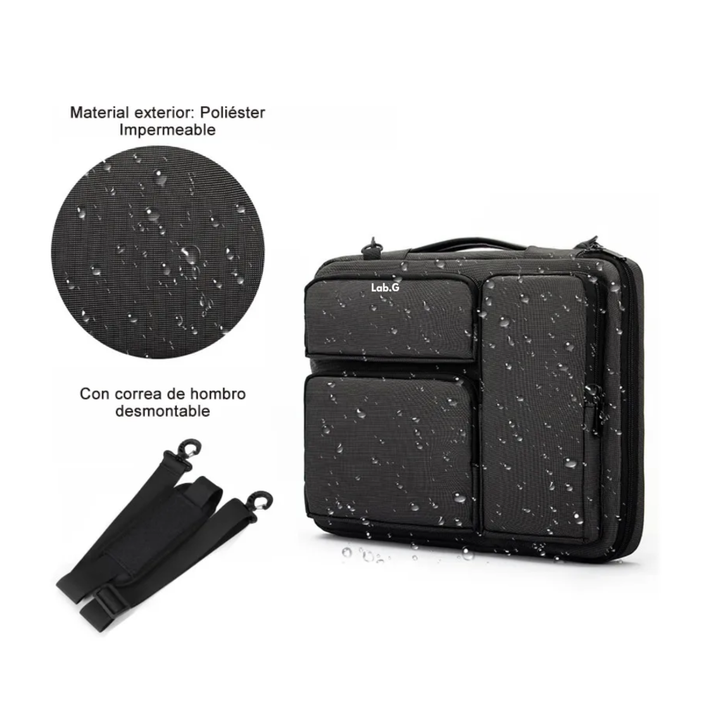 Foto 5 pulgar | Funda Maletín Protectora Laptop 15.6 14 Pulgada-prueba Golpe Lab.g,  Negro