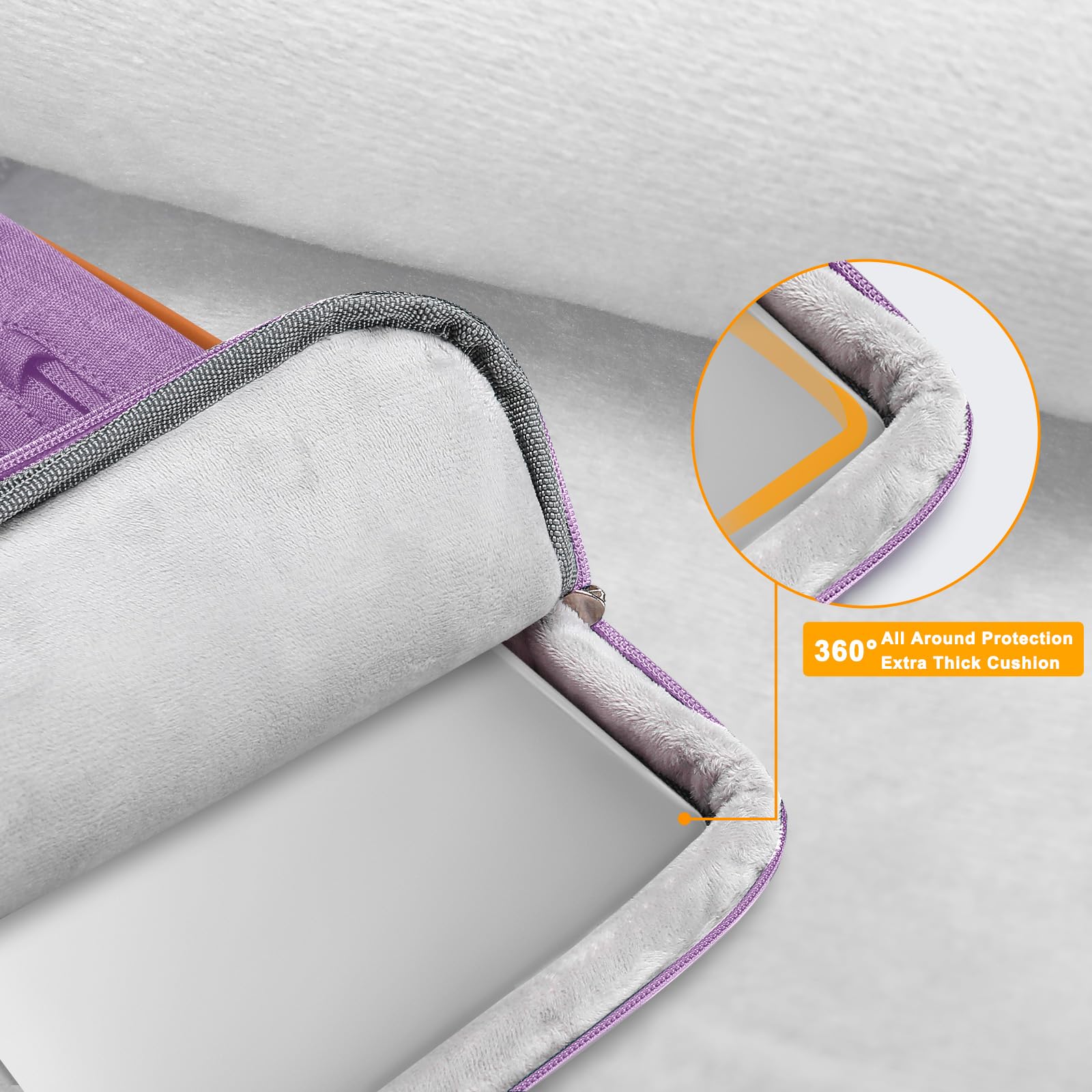 Foto 4 pulgar | Bandolera Para Portátil Mosiso 360 Protective 14 Pulgadas, Color Lila - Venta Internacional.